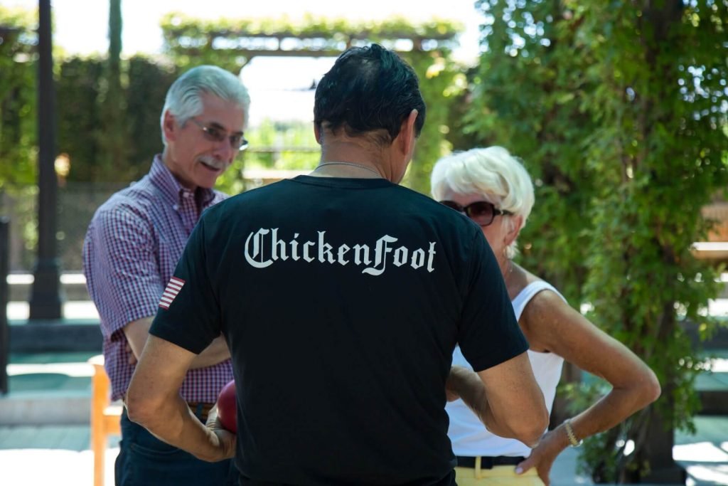 Chicken Foo Yuen Ting and his wife, Yuen Ting, pose together at their restaurant in San Francisco.
